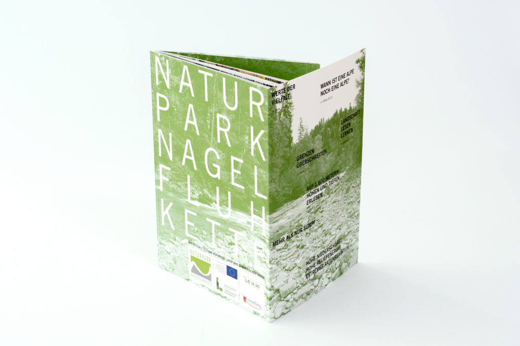 Image Broschüre für den Naturpark Nagelfluhkette Bregenzerwald. Konzeption und Gestaltung: Julian Hagen - HAGEN GESTALTUNG – Büro für besondere Ideen